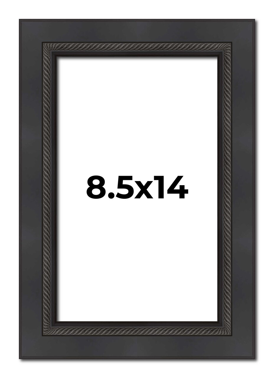 Photo Size Traditional Black Picture Frame - UV Acrylic, Foam Board Backing, Hanging Hardware